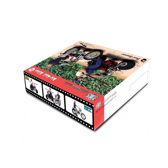 Bud Spencer Motozodiaco Tuareg 223-2 & Terence Hill Moto Ossa AE73 1:18